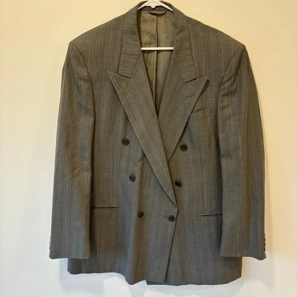 Christian Dior Monsieur Grey Pinstripes Suit Jacket Blazer Designer Professional - Picture 1 of 13